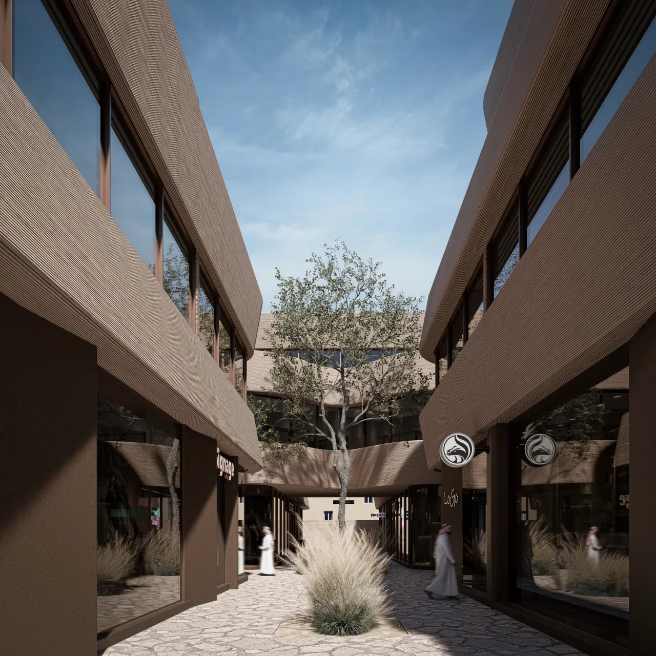 The pedestrian passage at ground level