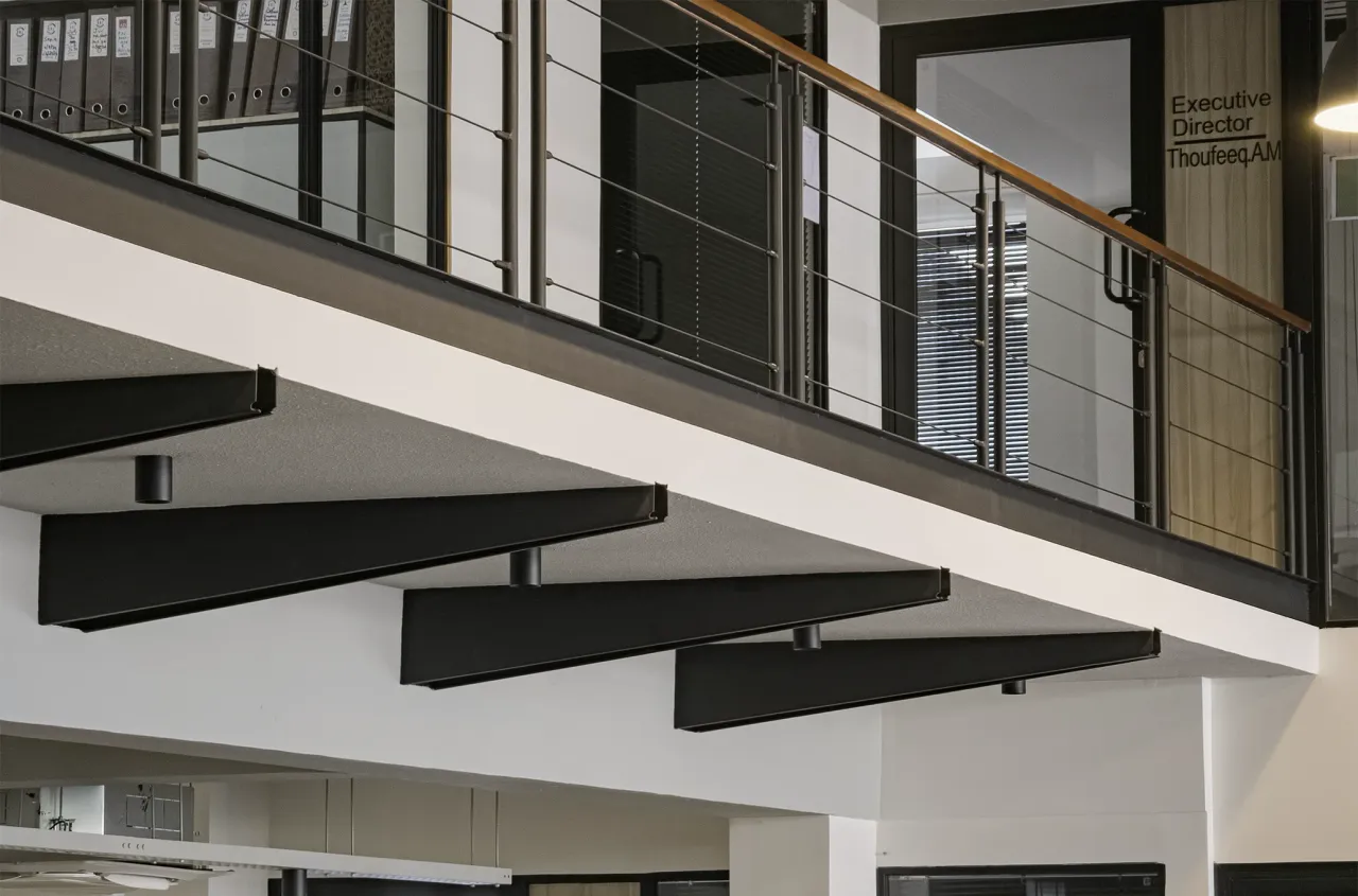Steel stair and balustrade detail